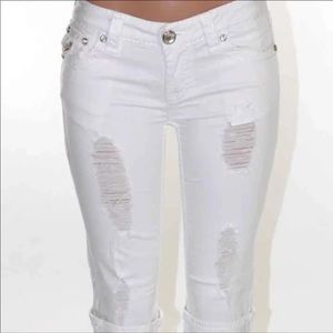 White LA Idol Capris